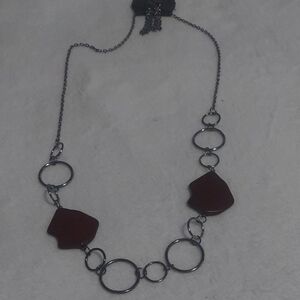 6/$10 Paparazzi Red and Silver Circle Necklace